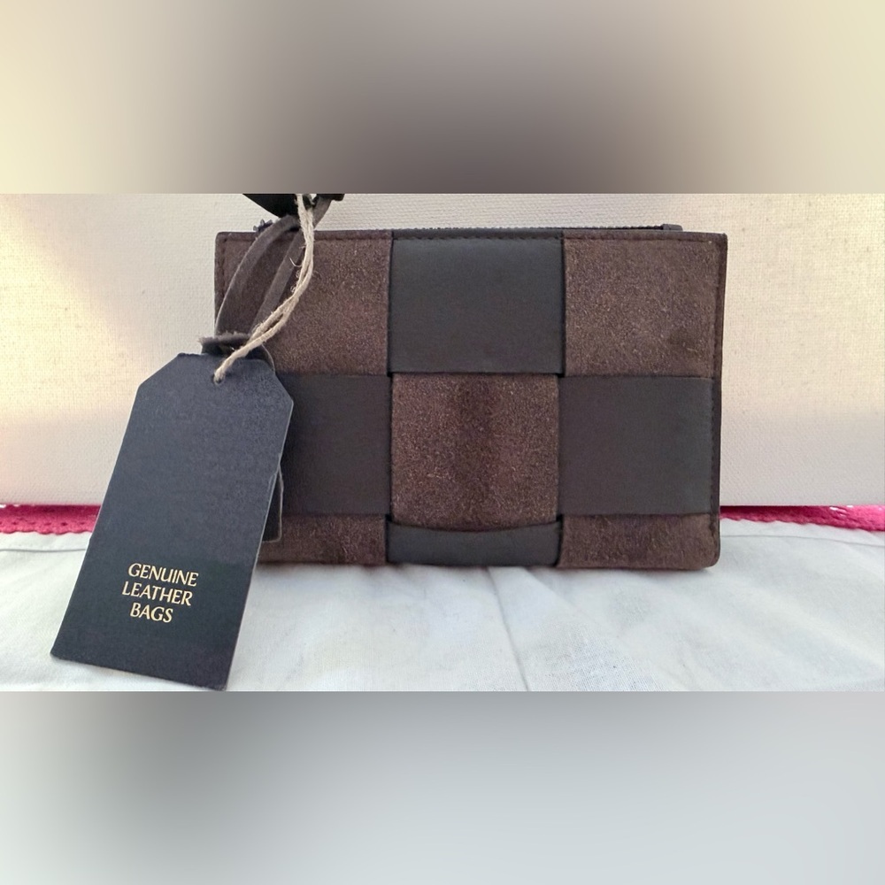 Genuine Leather Brown wallet unisex Bag - Picture 6 of 12